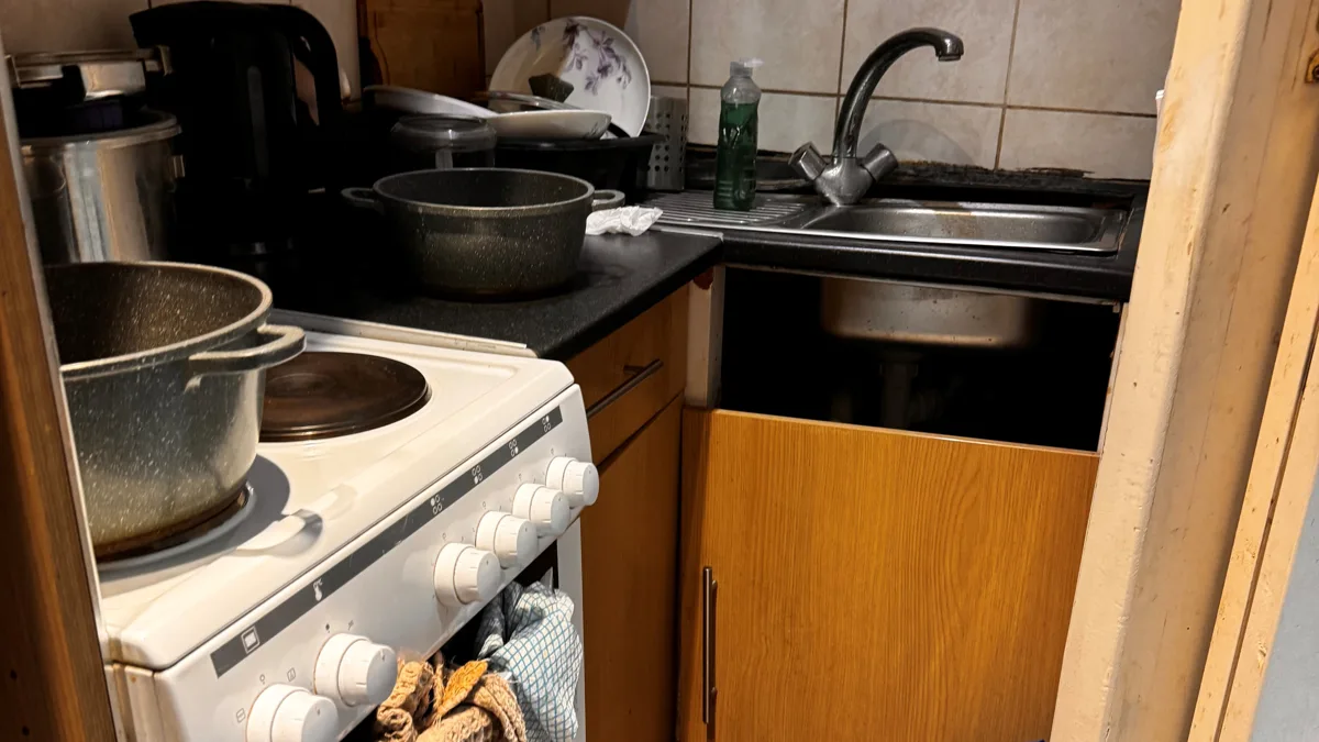 A kitchen in a house in multiple occupation, in a photograph released by Barnet Council with its announcement of the operations